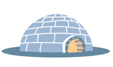 Igloo, icy cold house, winter built from ice blocks Illustrationのイラスト素材