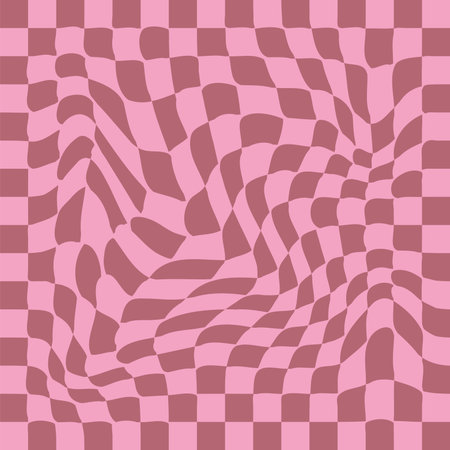 1970 Wavy Swirl Seamless Pattern in Orange and Pink Colors. Seventies Style, Groovy Background, Wallpaper, Print. Flat Hippie Aestheticのイラスト素材