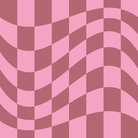 1970 Wavy Swirl Seamless Pattern in Orange and Pink Colors. Seventies Style, Groovy Background, Wallpaper, Print. Flat Hippie Aestheticのイラスト素材