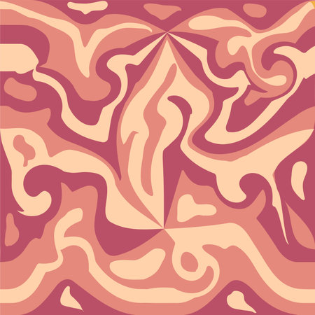 Wavy Swirl Seamless Pattern in 1970. Seventies Style, Groovy Background, Wallpaper. Hippie Aesthetic.のイラスト素材