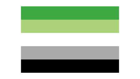 Aromantic Pride Flag illustration. LGBT community. Bright concept background, template for banners, signs, logo designのイラスト素材