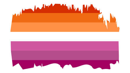 lesbian flag illustration. Lesbian Pride flag icon.のイラスト素材