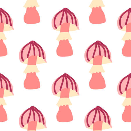 Magic psychedelic drug mushrooms seamless pattern. Psychedelic hallucinations. 60-70s hippie colorful art. Vintage psychedelic textile, fabric, wrapping, wallpaperのイラスト素材