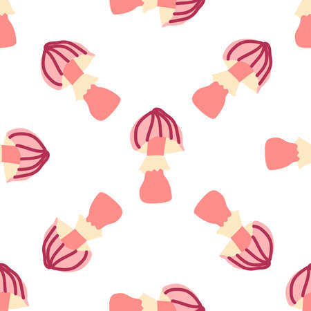 Magic psychedelic drug mushrooms seamless pattern. Psychedelic hallucinations. 60-70s hippie colorful art. Vintage psychedelic textile, fabric, wrapping, wallpaperのイラスト素材