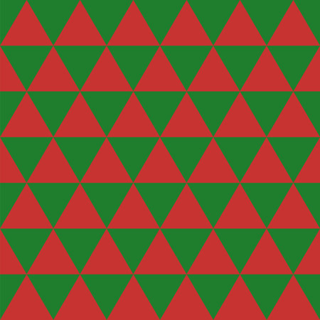 Seamless pattern with triangles. Red and green triangle pattern. Christmas trees or Scottish variant.のイラスト素材