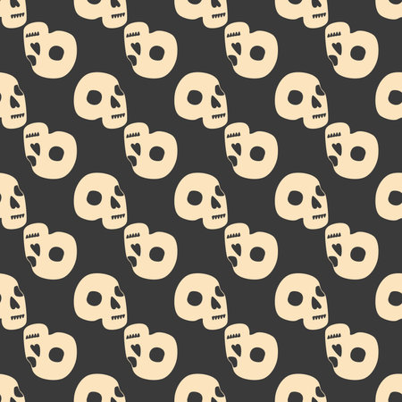Skull, snake, goblet, magic symbols seamless pattern. Magic and death, on a dark backgroundのイラスト素材