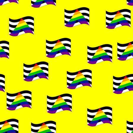 Seamless pattern with Straight Allies pride flag. LGBT community flag. Gay pride. Pride Month. Love, freedomのイラスト素材