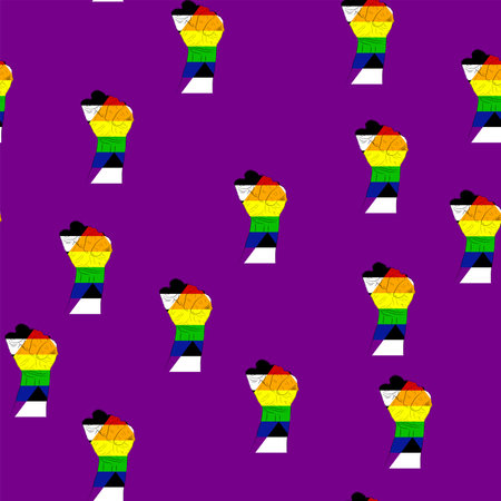 Seamless pattern with Straight Allies pride flag. LGBT community flag. Gay pride. Pride Month. Love, freedomのイラスト素材