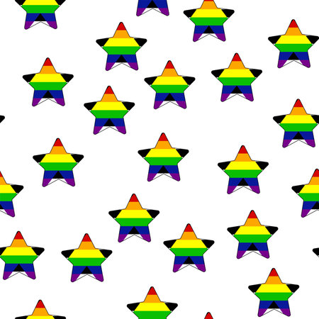 Seamless pattern with Straight Allies pride flag. LGBT community flag. Gay pride. Pride Month. Love, freedomのイラスト素材
