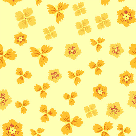 Beautiful floral seamless pattern with yellow flowers. Wildflowers perfect patternのイラスト素材