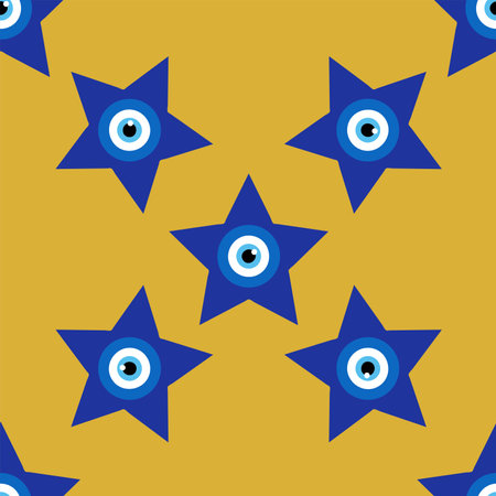 Evil eye magic seamless pattern. Symbol of protection, Turkish souvenir.のイラスト素材