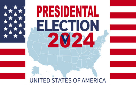 2024 Presidential election day in USA, november 5, card design. Vote for your future.のイラスト素材