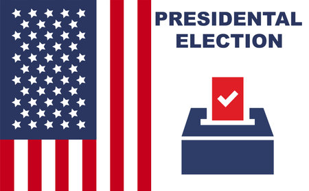 2024 Presidential election day in USA, november 5, card design. Vote for your future.