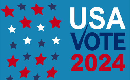 2024 Presidential election day in USA, november 5, card design. Vote for your future.のイラスト素材