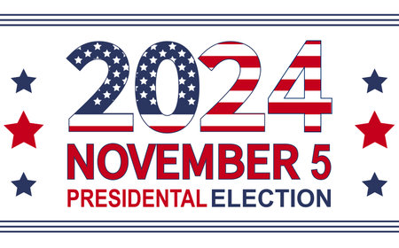 2024 Presidential election day in USA, november 5, card design. Vote for your future.のイラスト素材
