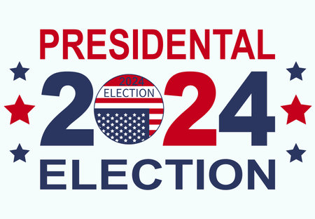 2024 Presidential election day in USA, november 5, card design. Vote for your future.のイラスト素材