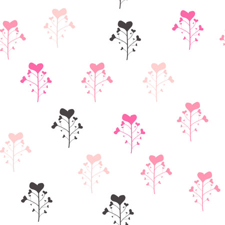 Hearts, roses, flowers pattern, additional pattern to the ballet collection.のイラスト素材
