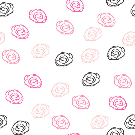 Hearts, roses, flowers pattern, additional pattern to the ballet collection.のイラスト素材