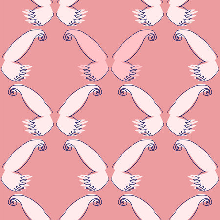 Line art butterfly illustrations Minimalist trendy abstract seamless pattern. Modern vector template for design.のイラスト素材