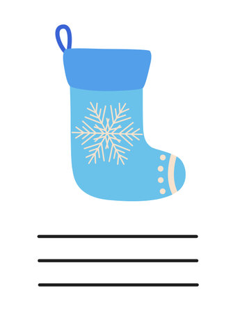 Simple Christmas and New Year card with holiday symbols and space for inscription.のイラスト素材