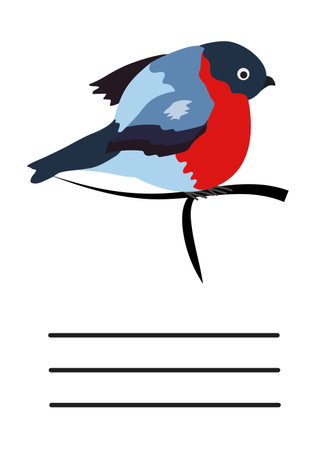 Simple Christmas and New Year card with holiday symbols and space for inscription.のイラスト素材