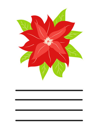 Simple Christmas and New Year card with holiday symbols and space for inscription.のイラスト素材