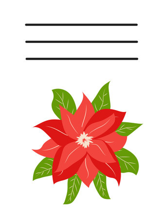 Simple Christmas and New Year card with holiday symbols and space for inscription.のイラスト素材