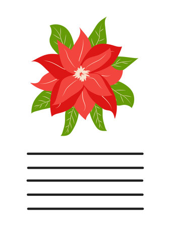 Simple Christmas and New Year card with holiday symbols and space for inscription.のイラスト素材