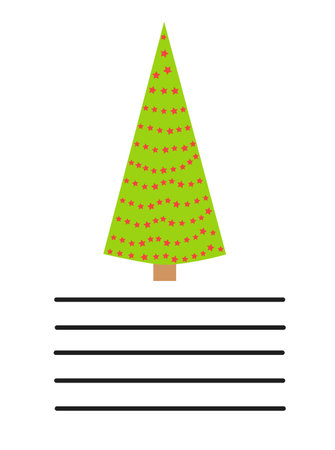 Simple Christmas and New Year card with holiday symbols and space for inscription.のイラスト素材