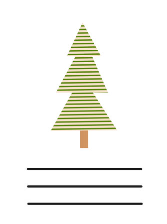 Simple Christmas and New Year card with holiday symbols and space for inscription.のイラスト素材