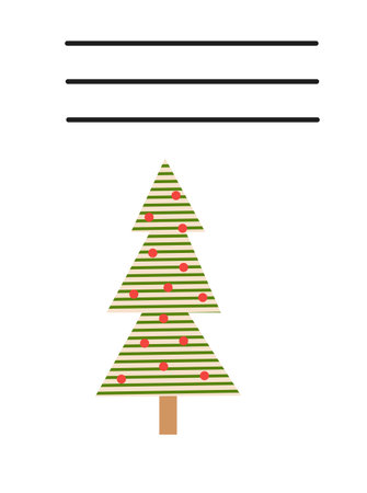 Simple Christmas and New Year card with holiday symbols and space for inscription.のイラスト素材