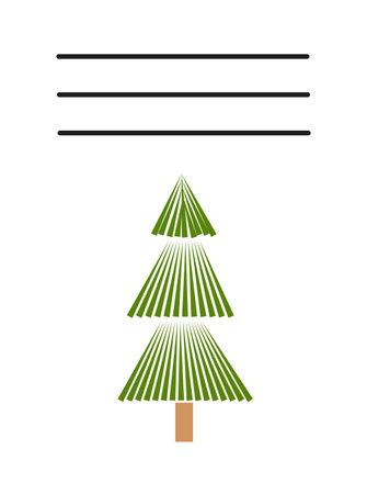 Simple Christmas and New Year card with holiday symbols and space for inscription.のイラスト素材