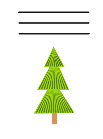 Simple Christmas and New Year card with holiday symbols and space for inscription.のイラスト素材