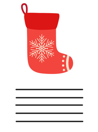 Simple Christmas and New Year card with holiday symbols and space for inscription.のイラスト素材