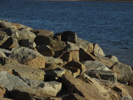 Bed of rocks on a beach