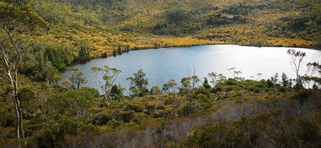 Footpath view of Crater Lake. The lake was formed by glaciation like several other lakes in the area. Suitable to illustrate geography books or dream interpretation about seeing a lake in one's dreamの写真素材
