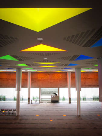 Newport, AU - 4 Jan 2018: Interior of Newport Mosque. The architecture is designed by Glenn Murcutt and Hakan Elevli. Designed in contemporary style to mark a new perception of Islam in Australia.のeditorial素材