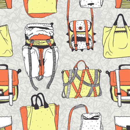 Seamless vector pattern with original bagsのイラスト素材