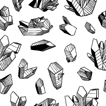 Seamless vector pattern with crystalsのイラスト素材