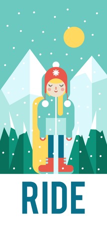 Vector pattern for your phone case with nice snowboarder, flat designのイラスト素材