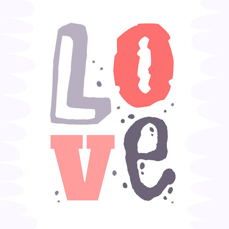 Valentines day hand drawn greeting card. Isolated vector illustrationのイラスト素材