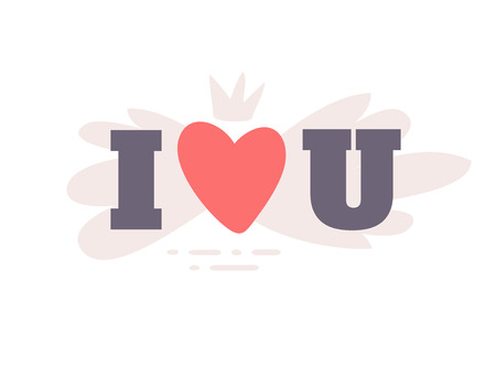 Valentines day hand drawn greeting card. Isolated vector illustrationのイラスト素材