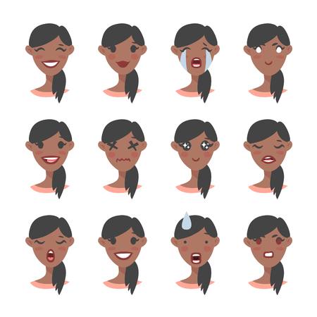 Set of emotional character.のイラスト素材