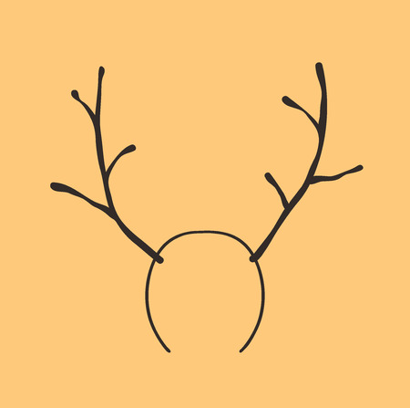 Hand drawn illustration Forest Elf Bezel. Creative ink art work. Actual vector drawing Hair Accessories. Artistic isolated Halloween objectのイラスト素材