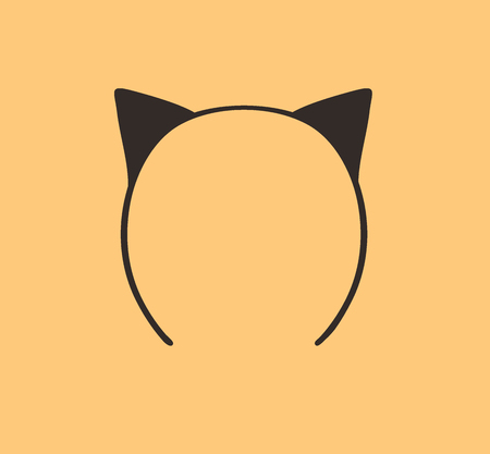 Hand drawn illustration Cat Bezel. Creative ink art work. Actual vector drawing Hair Accessories. Artistic isolated Halloween objectのイラスト素材