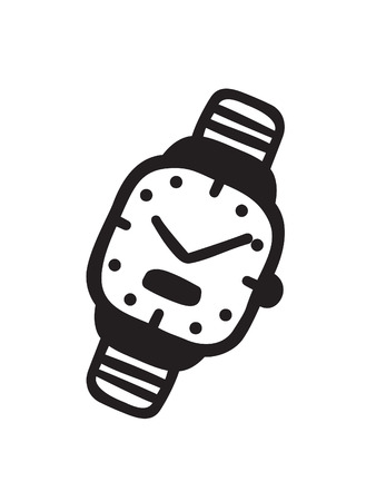 Hand drawn watch. Doodle vector clocks. Artistic drawing object. Creative ink art workのイラスト素材