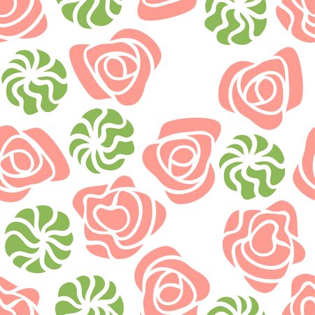 Hand drawn seamless pattern with sea food. Creative ink art work Asian dinner. Actual drawing wasabi and ginger for sushi roll.のイラスト素材