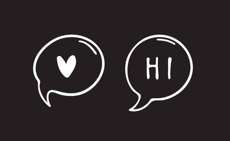 Hand drawn speech bubble explosion. Pop art design object. Comic book doodle element for dialog. Cartoon style vector collectionのイラスト素材