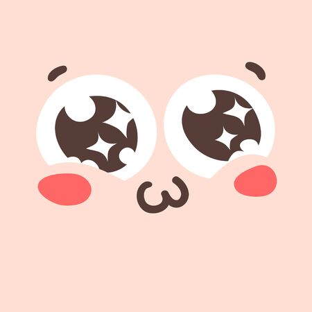 Cartoon drawing emoji. Hand drawn emotional face.Actual Vector illustration emoticon. Creative ink art work facial expressionのイラスト素材