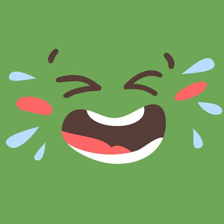 Cartoon drawing emoji. Hand drawn emotional face.Actual Vector illustration emoticon. Creative ink art work facial expressionのイラスト素材